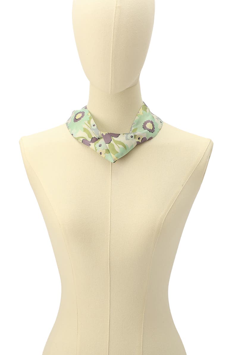 COACH Laurel Floral Skinny Silk Scarf, Alternate, color, 