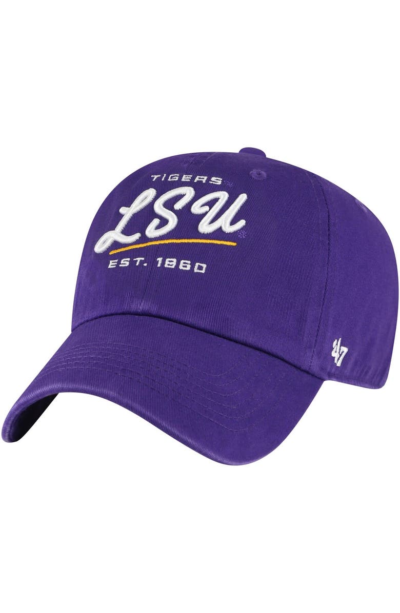 '47 Women's '47 Purple LSU Tigers Sidney Clean Up Adjustable Hat, Main, color,