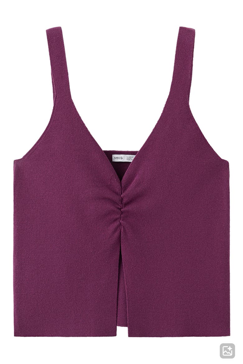 Gathered Detail Knit Tank, Main, color, PURPLE