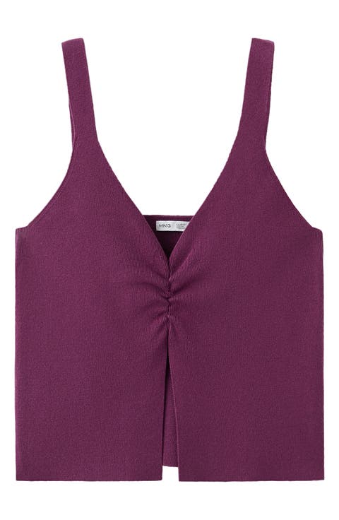 Gathered Detail Knit Tank