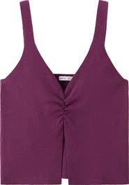 MANGO TEEN Gathered Detail Knit Tank