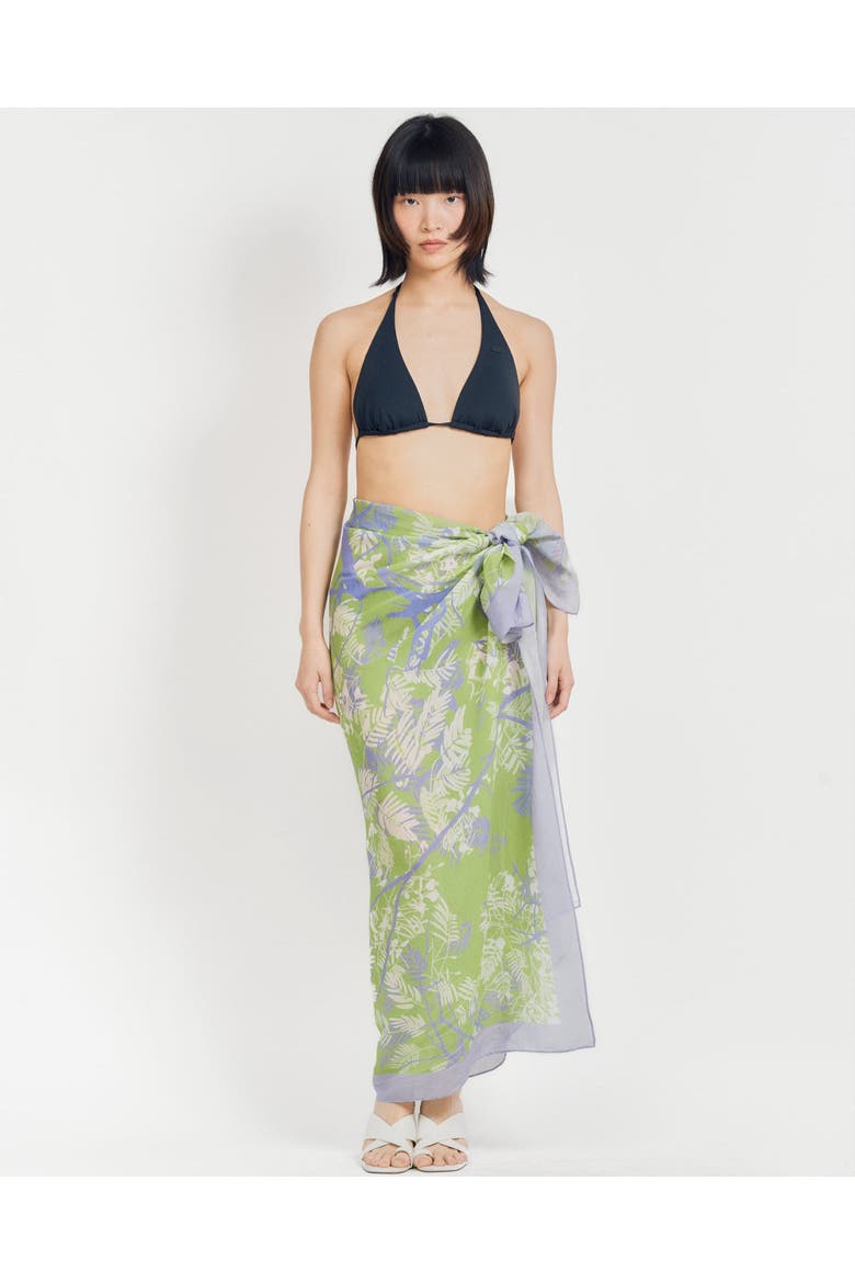"Coco Dream" Beach Sarong Wrap, Main, color, Purple & Green