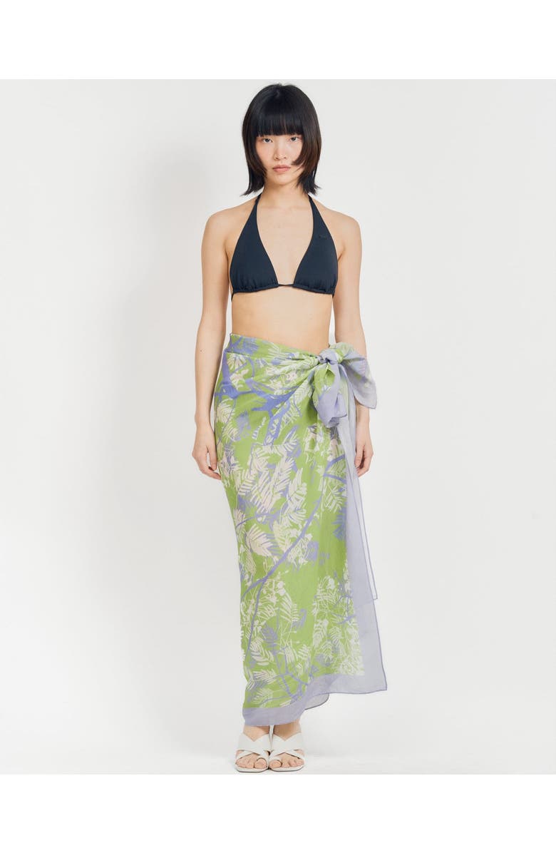 Lost Pattern NYC "Coco Dream" Beach Sarong Wrap, Main, color, Purple & Green