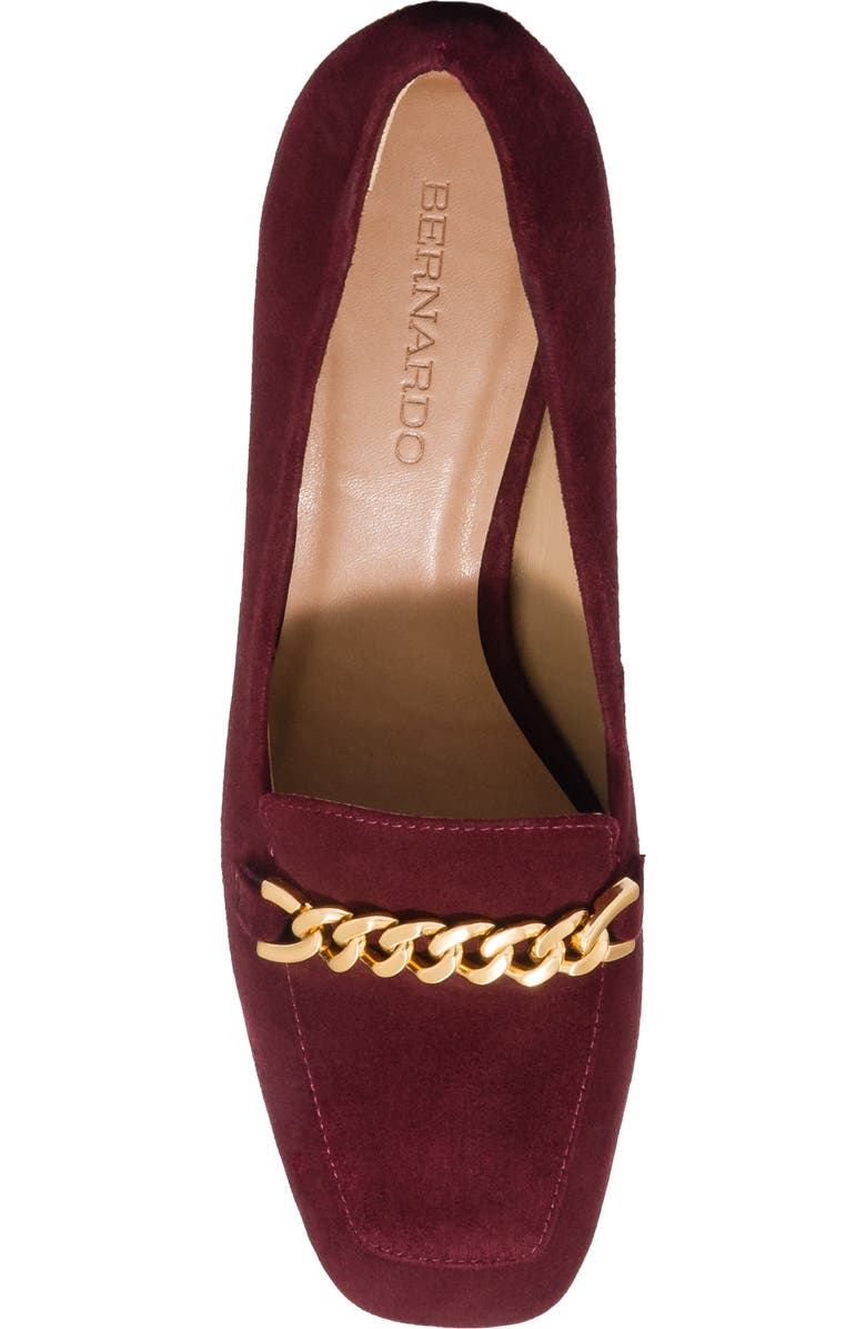 Bernardo Footwear Avery Chain Loafer, Alternate, color, Aubergine Kid Suede