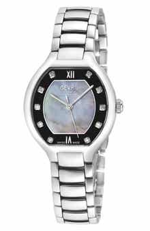 Lugano Diamond Mother of Pearl Bracelet Watch, 32mm