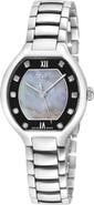GEVRIL Lugano Diamond Mother of Pearl Bracelet Watch, 32mm