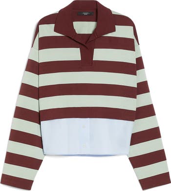 Weekend Max Mara Halle Stripe Mixed Media Top | Nordstrom