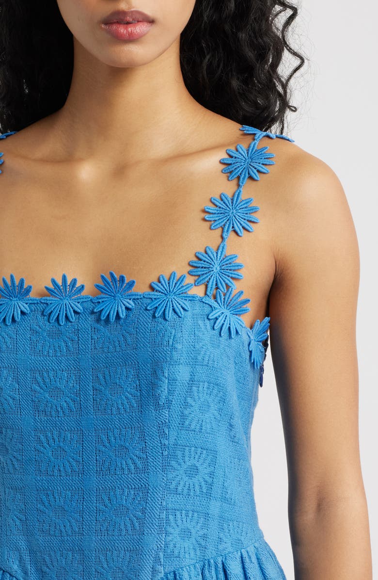 Saylor Finn Floral Sleeveless Sundress, Alternate, color, Cornflower
