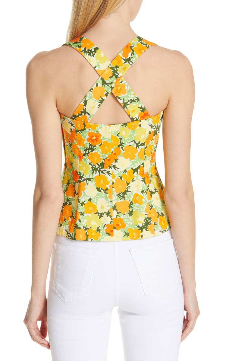 Simon Miller Alga Floral Sleeveless Twill Top, Alternate, color, 