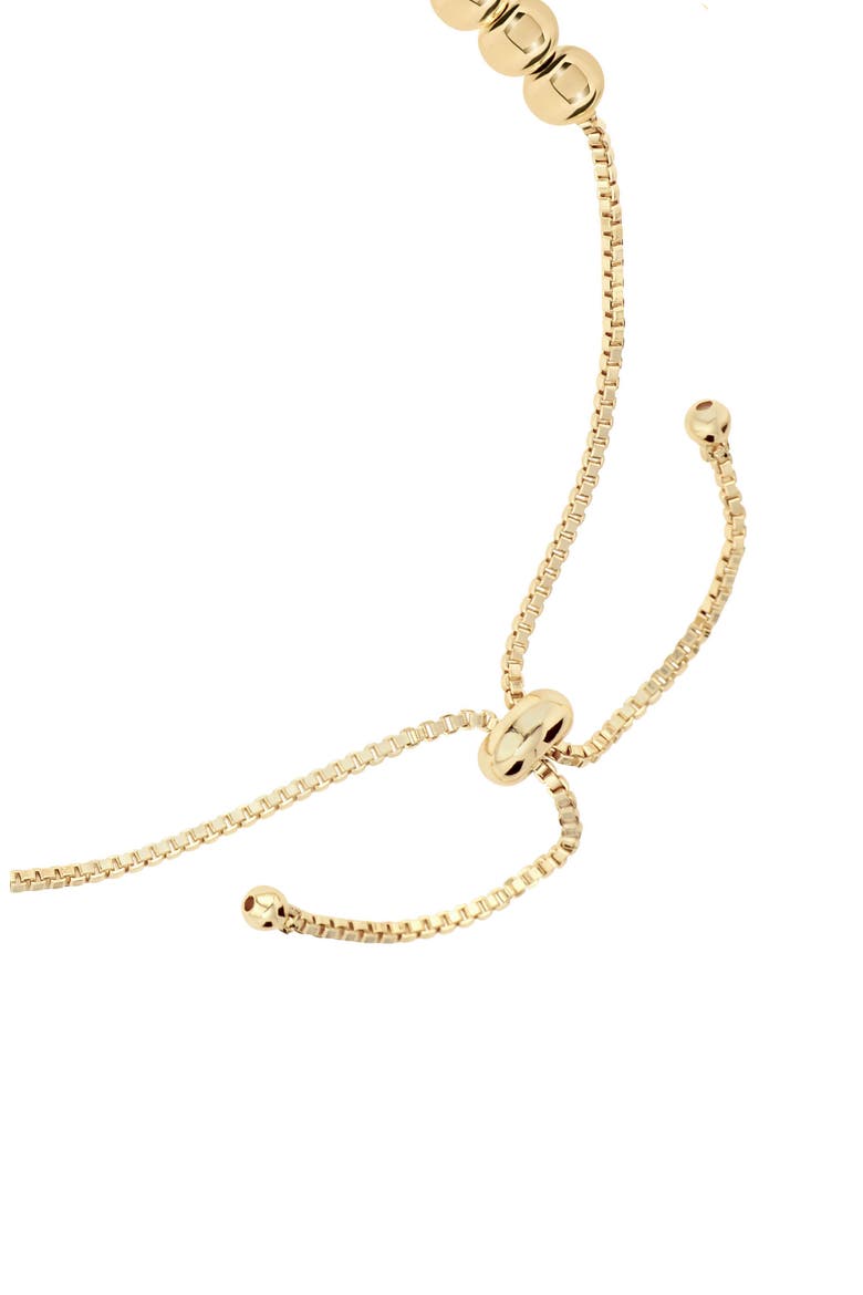 Cubic Zirconia Heart Beaded Bolo Bracelet, Alternate, color, GOLD