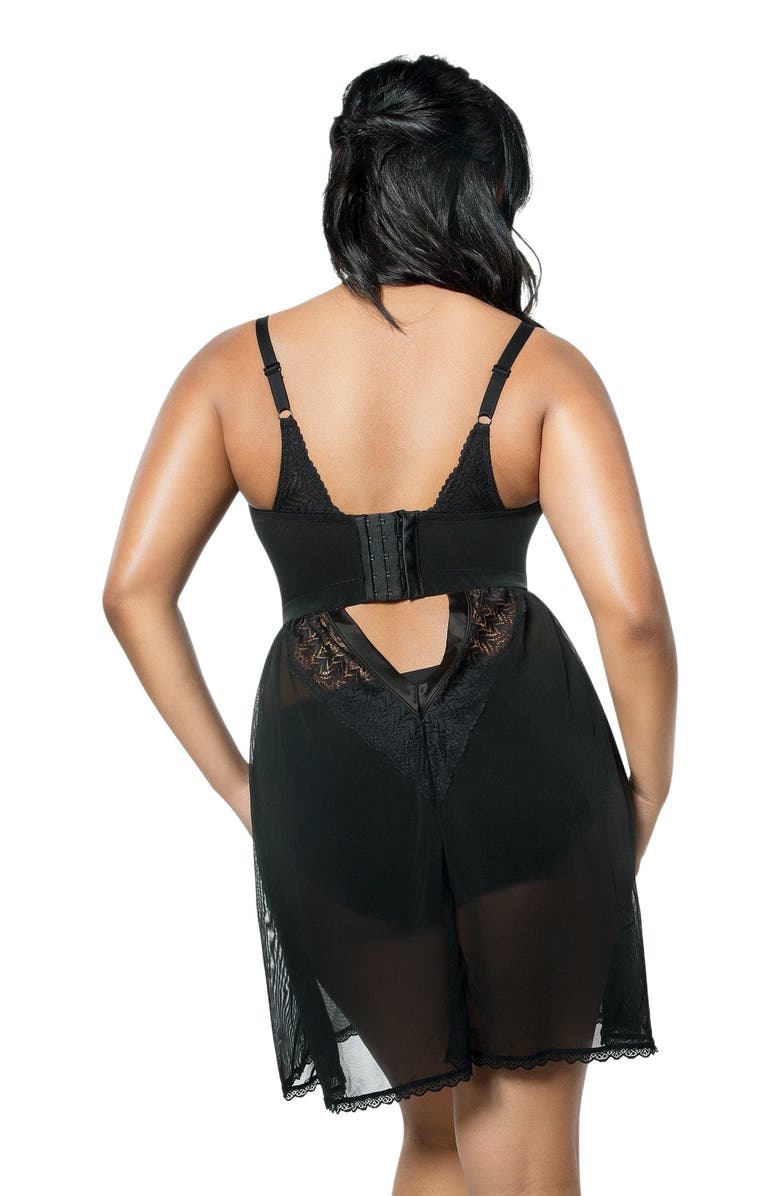 Parfait Mia Wire-Free Chemise, Alternate, color, Black