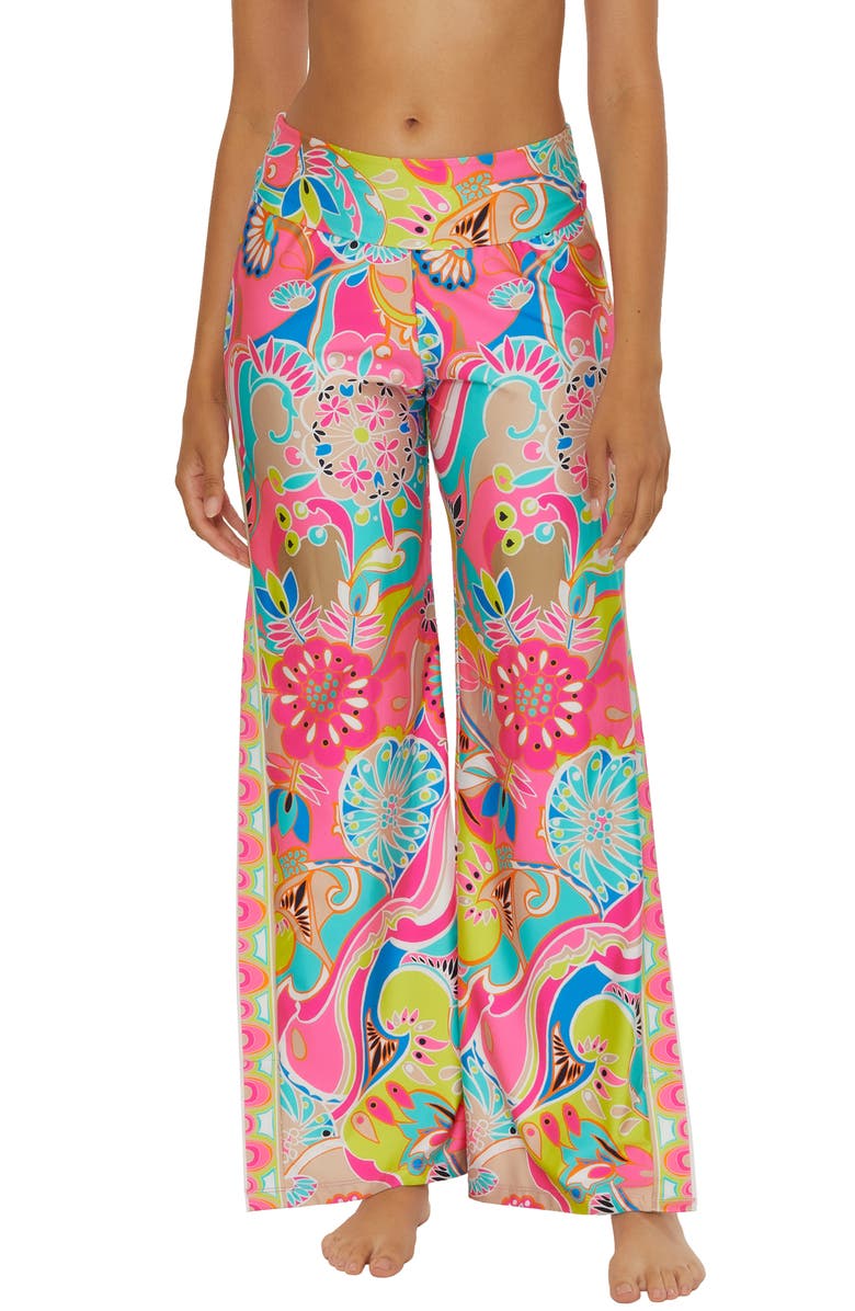 Trina Turk Cover-Up Pants, Main, color, Pink Multi