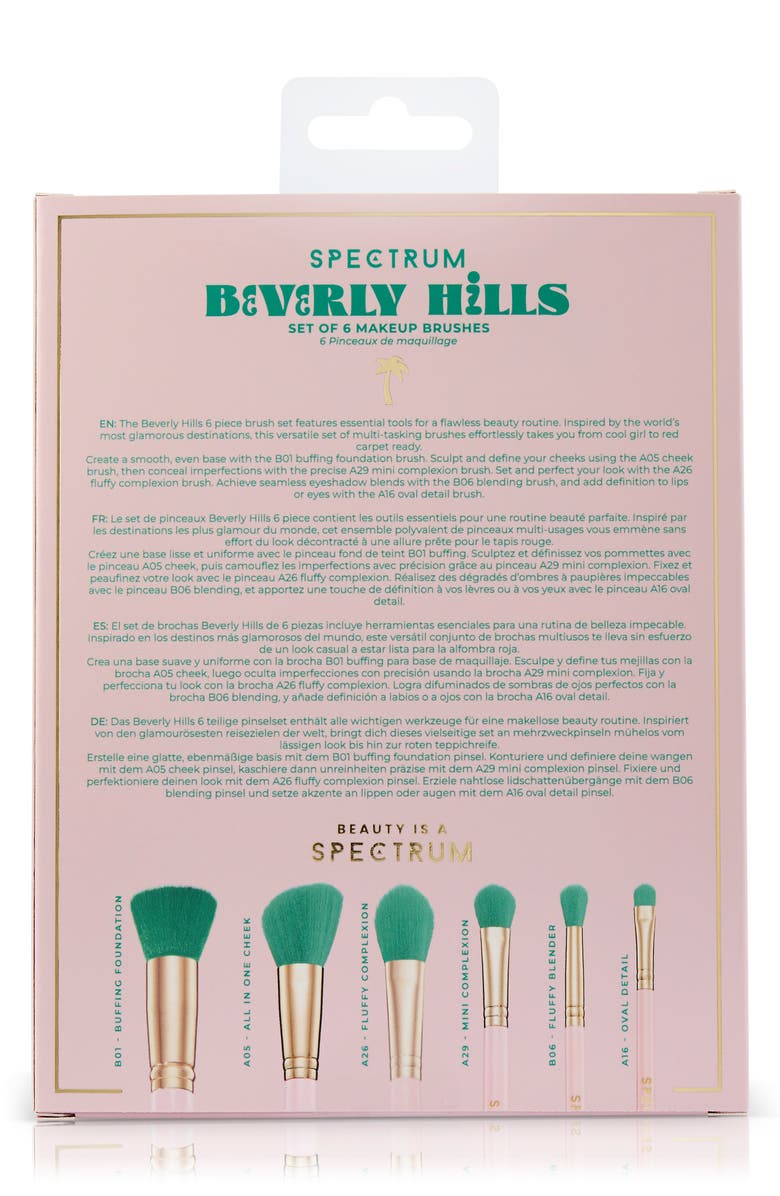 SPECTRUM Beverly Hills 6-Piece Makeup Brush Set, Alternate, color, Pink