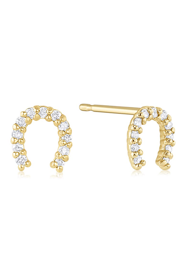 Alpine Diamond Horseshoe Stud Earrings, Main, color, YELLOW GOLD