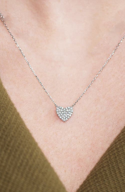 Bearfruit Jewelry Sterling Silver 18k Gold Plated Crystal Heart Necklace In Silver