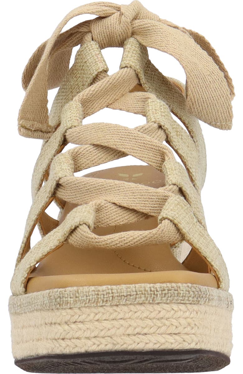 J. Reneé Garlynn Lace-Up Platform Wedge Sandal - Wide Width Available, Alternate, color, Tan