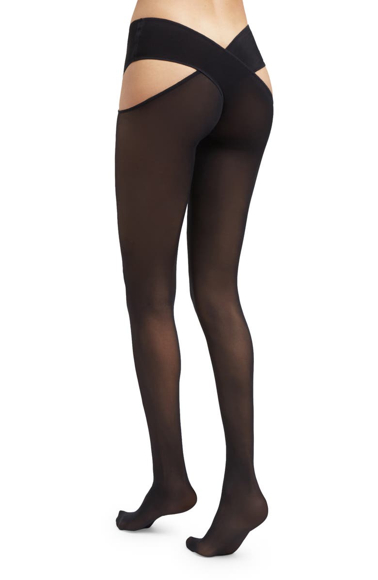 Wolford Cutout Sheer Tights, Alternate, color, 