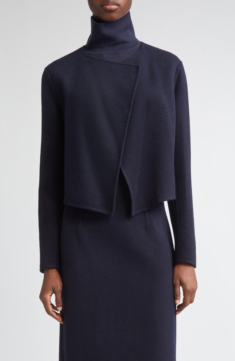 Lafayette 148 New York Foldover Front Double Face Wool & Cashmere Jacket, Main, color, Ink