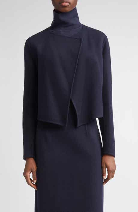Foldover Front Double Face Wool & Cashmere Jacket