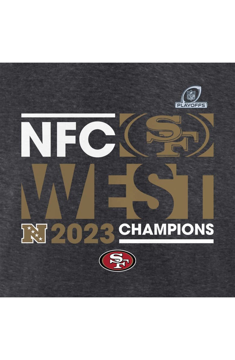 FANATICS Women's Fanatics Branded  Heather Charcoal San Francisco 49ers 2023 NFC West Division Champions Conquer Long Sleeve V-Neck T-Shirt, Alternate, color, 