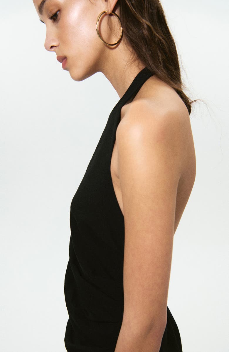 MANGO Featuring Hailey Bieber Lola Halter Neck Dress, Alternate, color,