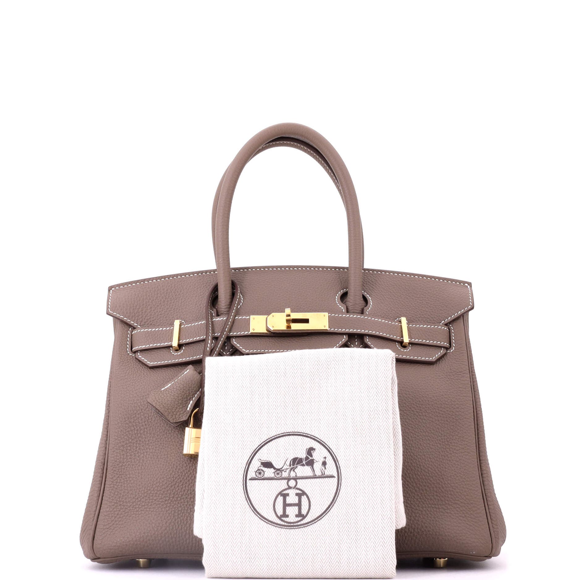 Pre-Owned Hermes Birkin Handbag Grey Togo with Gold Hardware 30, Alternate, color, Etoupe