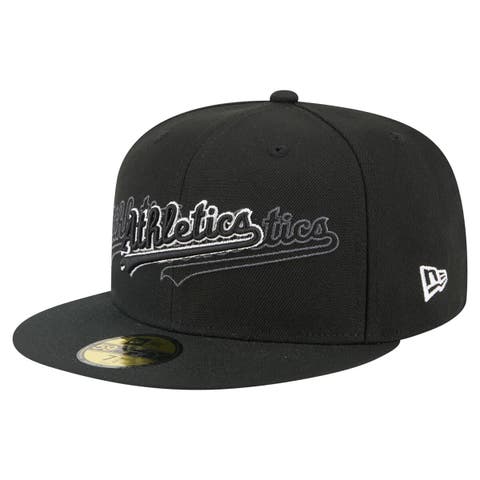 Men's New Era Black Athletics Tri-Hit 59FIFTY Fitted Hat