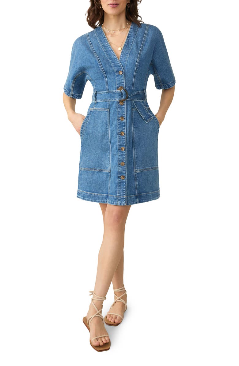 Faherty Camille Denim Minidress, Main, color, Sedona Blue Wash