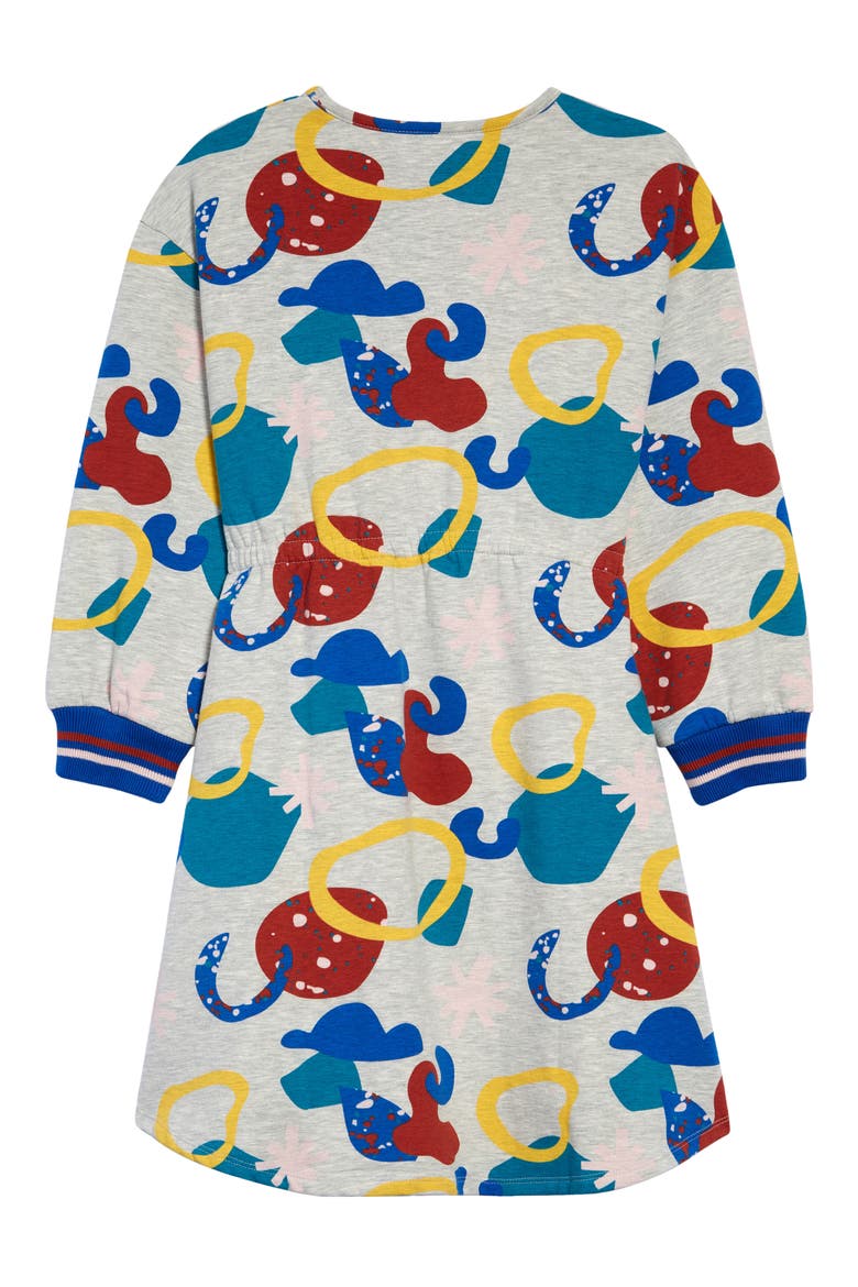 Kids' Easy High-Low Print Dress, Alternate, color, GREY LT HEATHER SPECKLE SHAPES