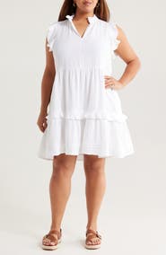 Caslon® Floral Ruffle Gauze Dress