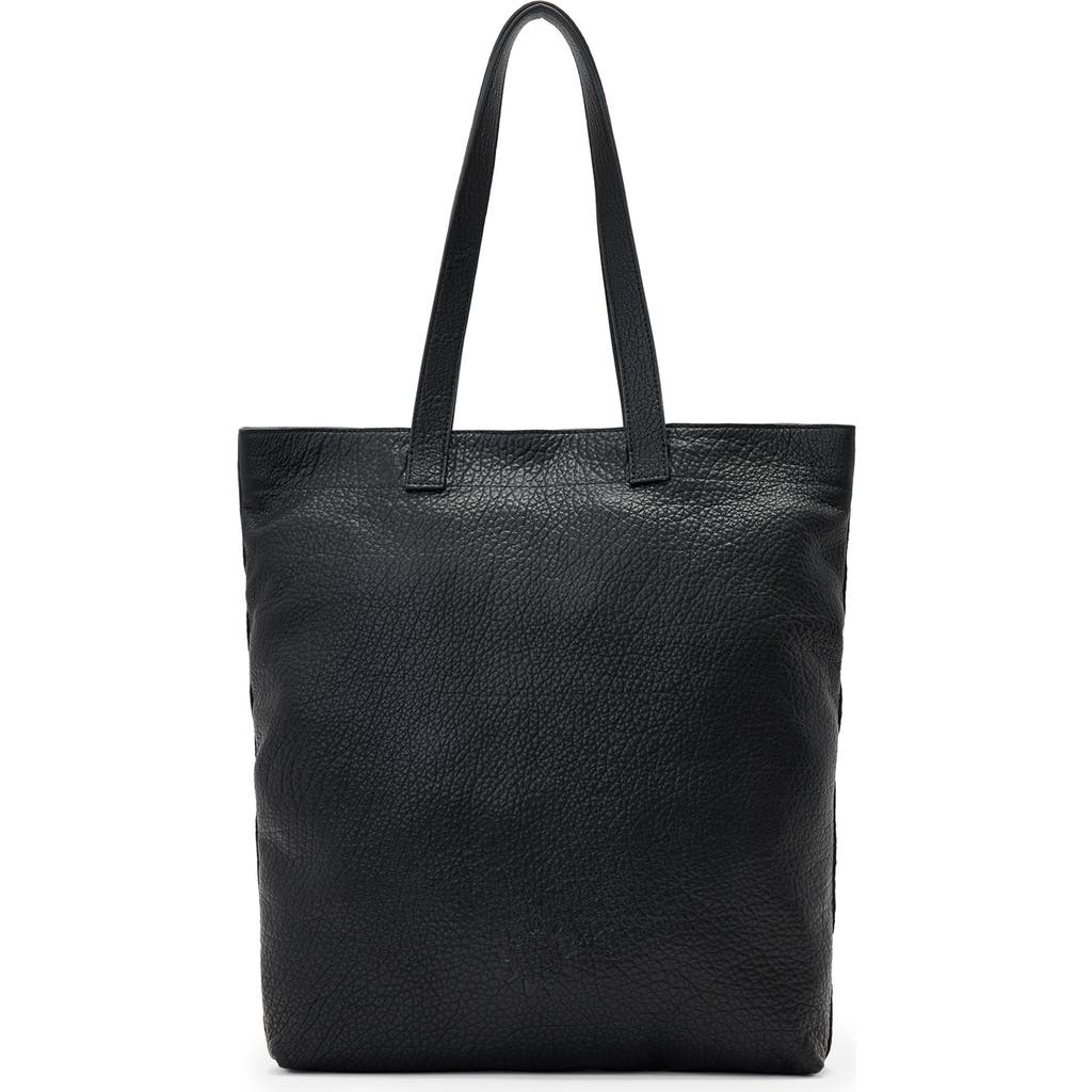 Allsaints Yuto Leather Tote In Black