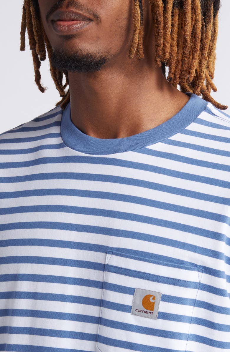 Carhartt Work In Progress Seidler Stripe Logo Pocket T-Shirt, Alternate, color, 