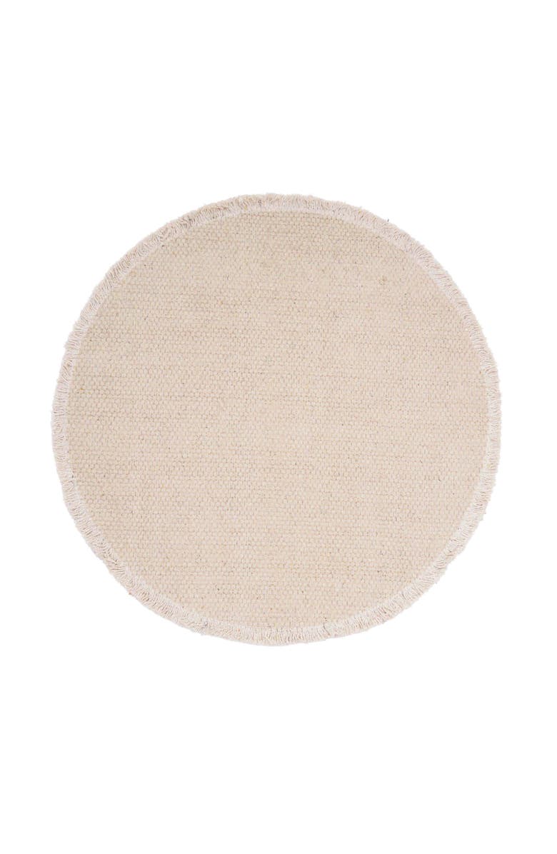 C&F Home Fringed Sand Round Placemats Set of 6, 15", Alternate, color, Beige