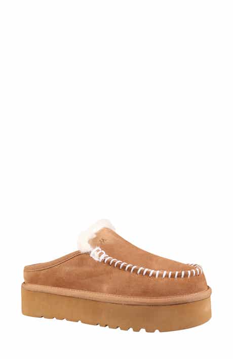 Mykos Suede Genuine Shearling Lined Water Repellent Clog