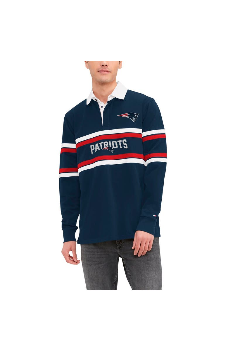 Tommy Hilfiger Men's Tommy Hilfiger Navy New England Patriots Cory Varsity Rugby Long Sleeve T-Shirt, Alternate, color, 