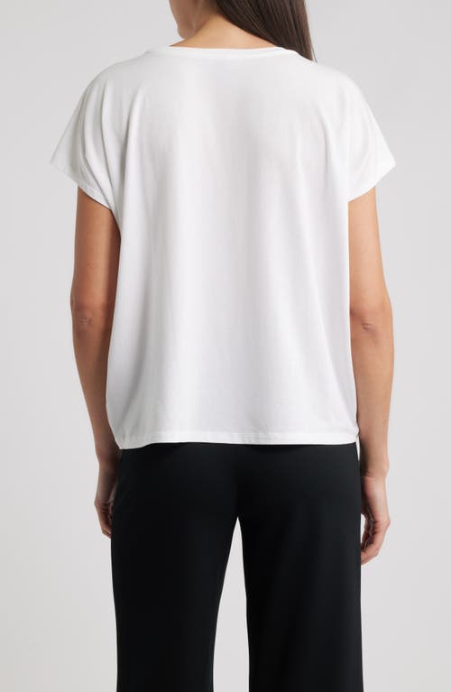 Eileen Fisher Crewneck Wedge Top In White