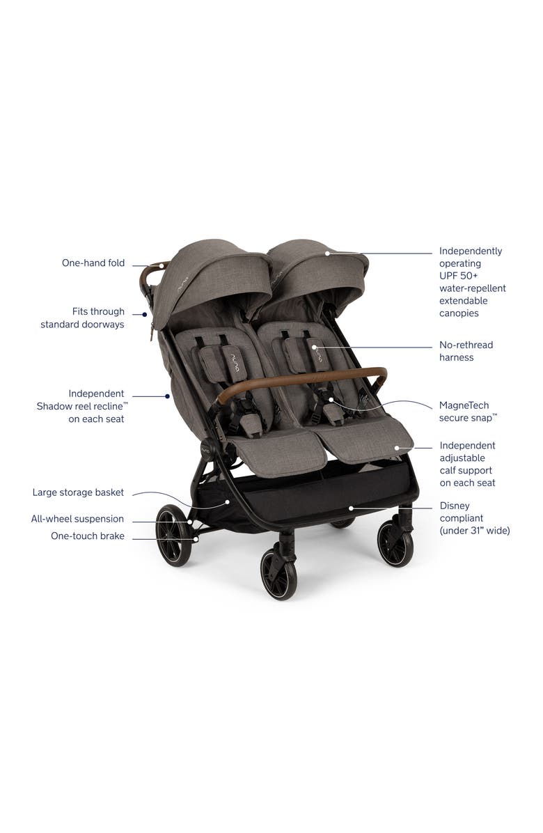 Nuna TRVL<sup>™</sup> Compact Dubl Stroller, Alternate, color, Granite