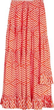 Dries Van Noten Sunia Washed Silk Mousseline Asymmetric Maxi Skirt