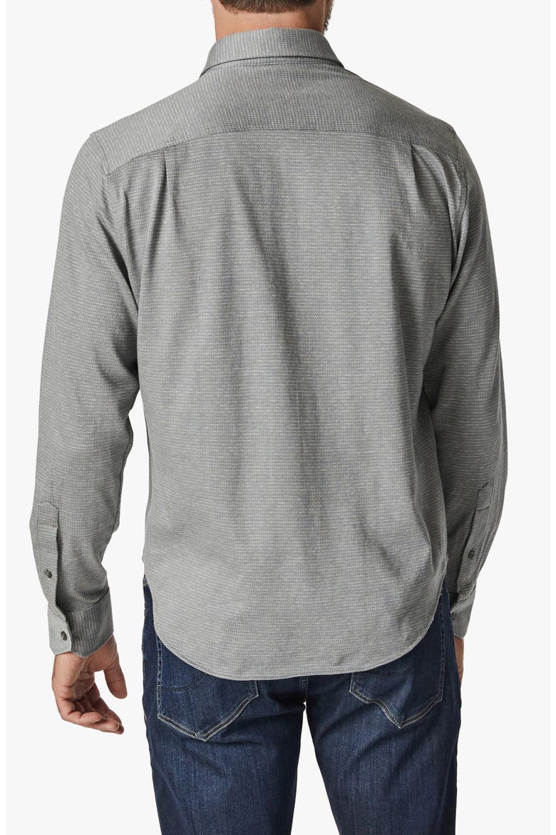 Structured Micropattern Button-Up Shirt, Alternate, color, LT GREY