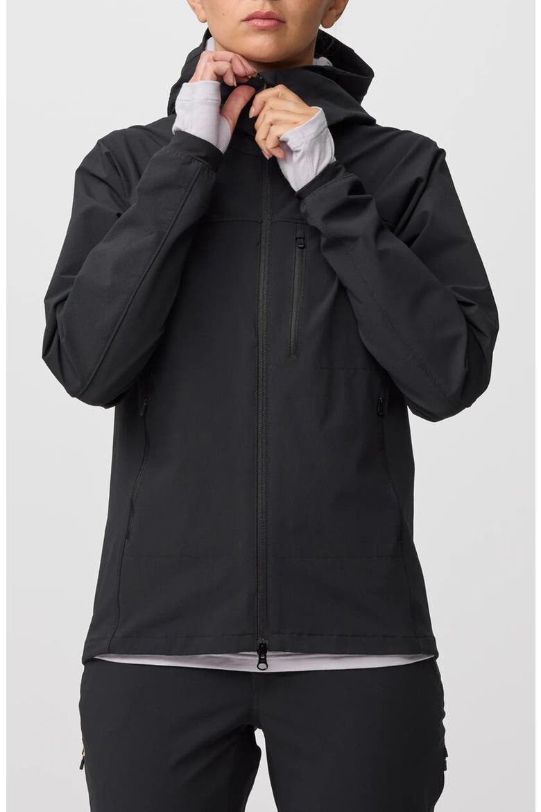 Bergtagen G-1000 Water Resistant Hooded Jacke, Main, color, BLACK
