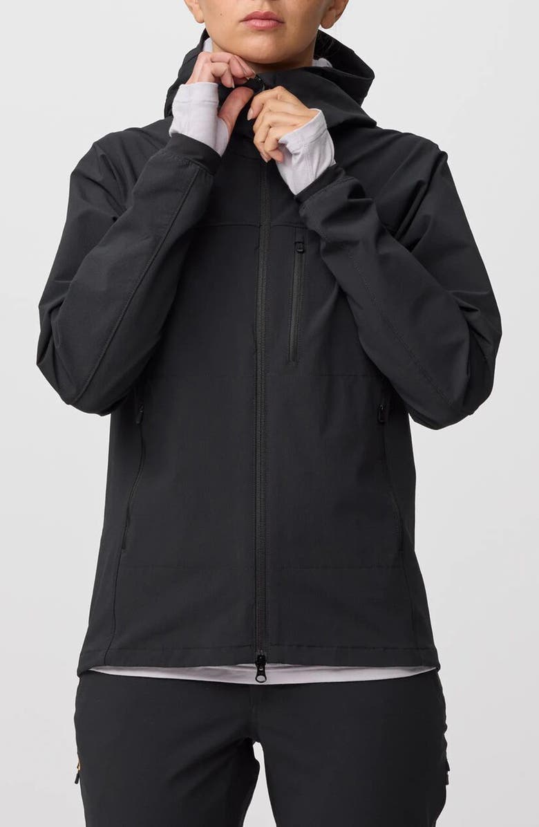 Fjällräven Bergtagen G-1000 Water Resistant Hooded Jacke, Main, color, Black