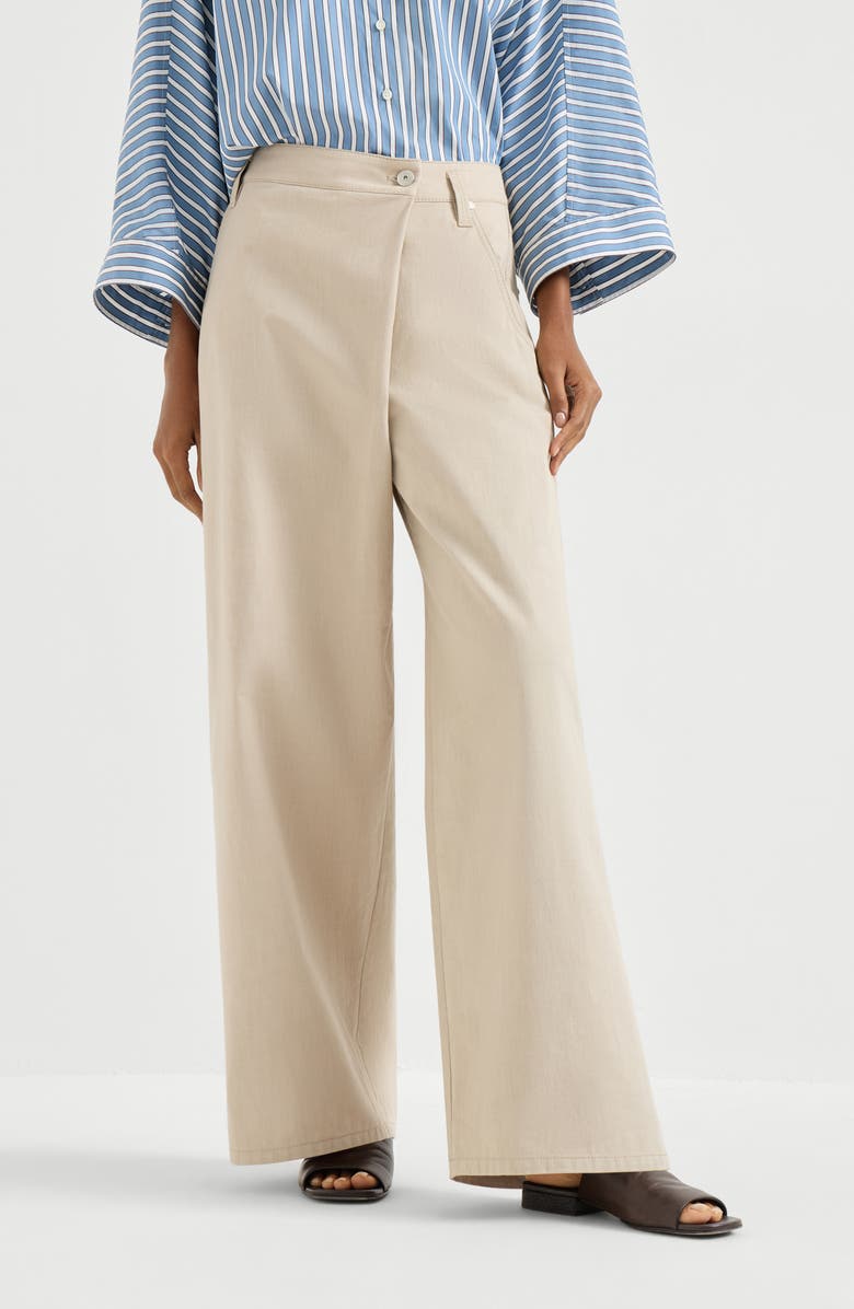 Brunello Cucinelli Loose Wrapped trousers, Main, color, Sand