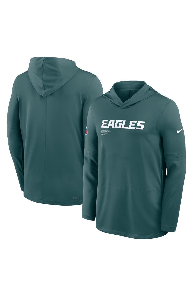 Nike Men's Nike Midnight Green Philadelphia Eagles Big & Tall Sideline Performance Long Sleeve Hoodie T-Shirt, Alternate, color, Green