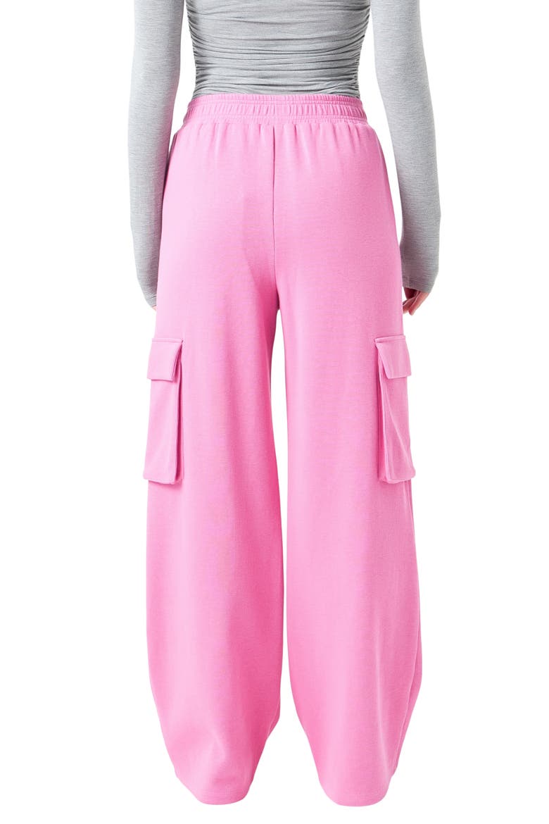 Stretch Cotton Knit Wide Leg Pants, Alternate, color, PINK