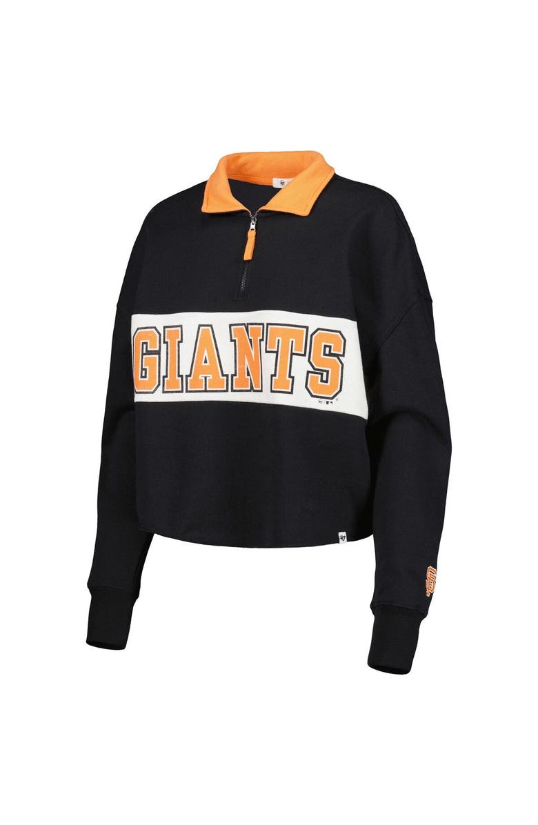 '47 Women's '47 Black San Francisco Giants Remi Quarter-Zip Cropped Top, Alternate, color,