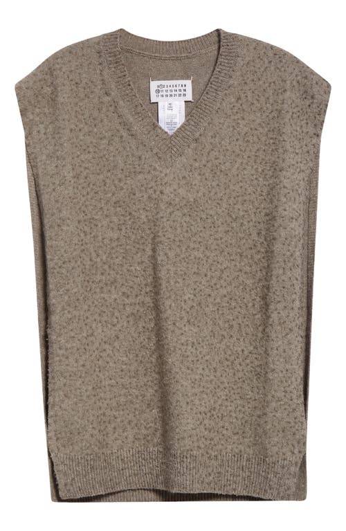 Maison Margiela Pilled Wool & Cotton Sweater Vest In Sage Green