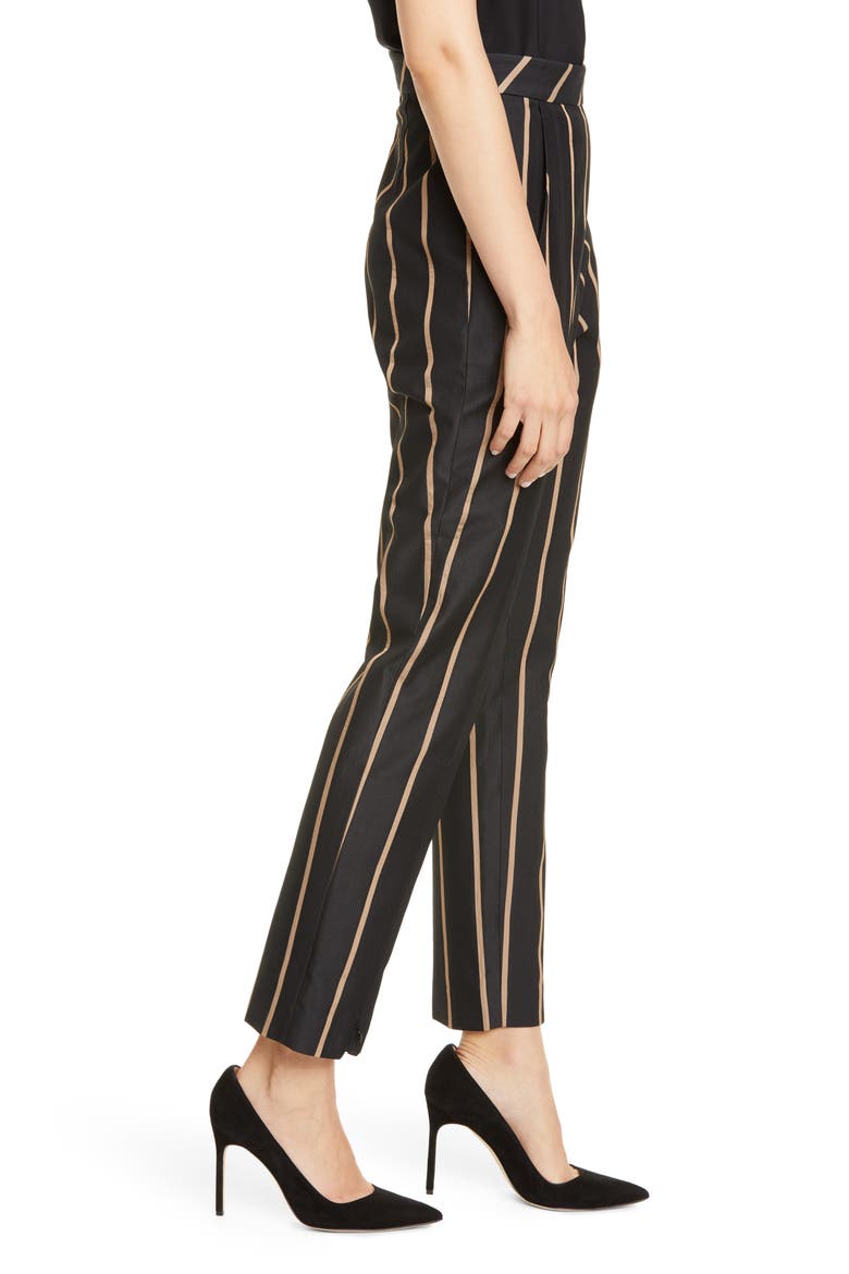 Stripe Crop Trouser, Alternate, color, BLACK/ BEIGE