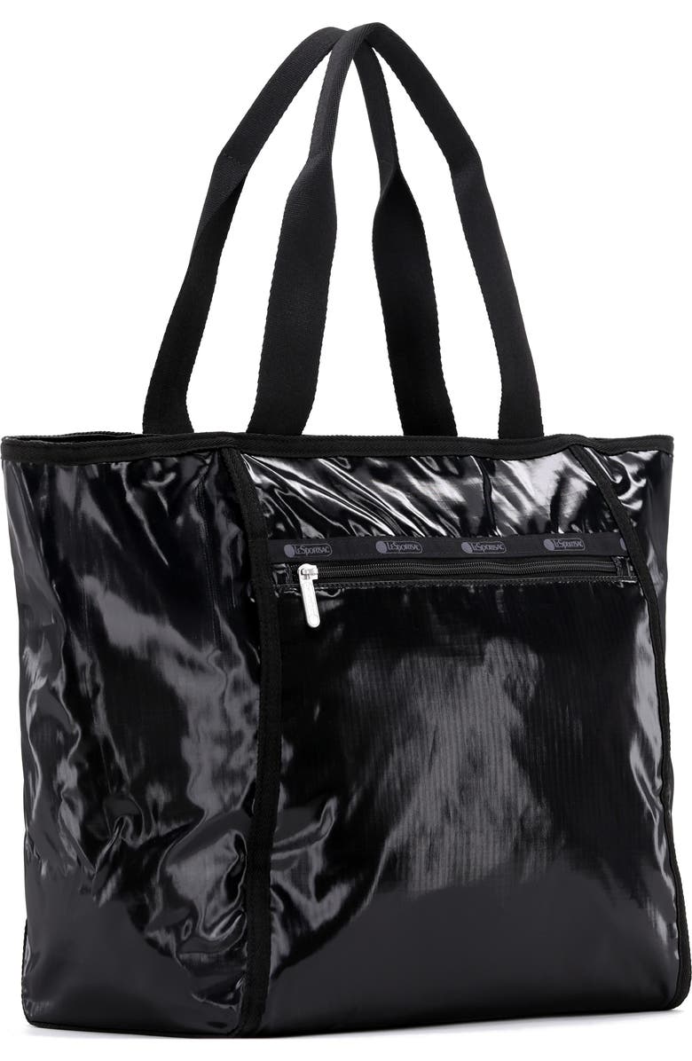 LeSportsac Shine Classic Nylon Tote, Alternate, color, Black Shine