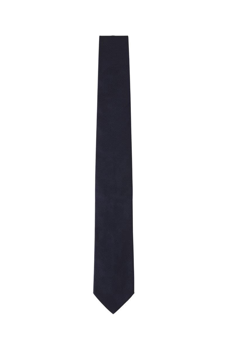 Lanvin Plain Silk Pique Tie, Main, color, Navy Blue