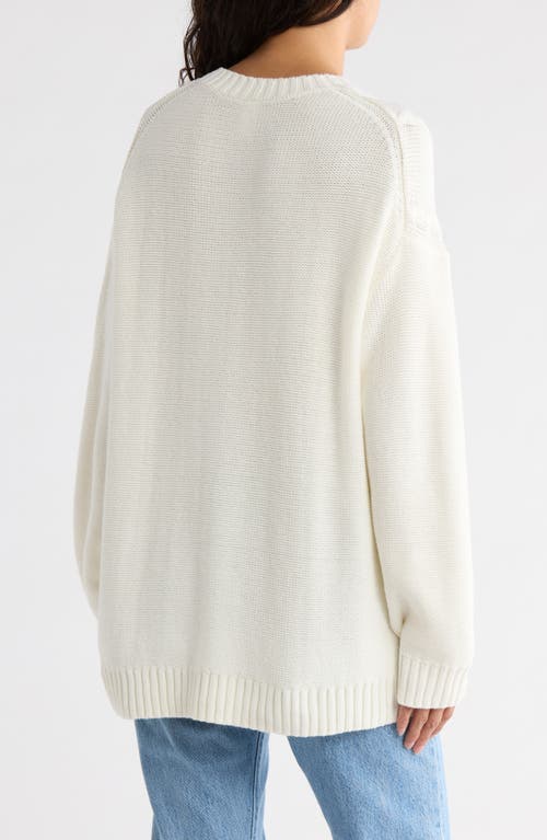 Abound Oversize Cable Stitch Sweater In White
